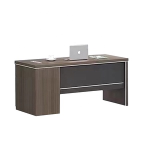 Bureau d'atelier de style industriel de <span class=keywords><strong>4</strong></span> pieds Bureau d'employé sur pied <span class=keywords><strong>Table</strong></span> de travail modulaire en bois avec 2 tiroirs attachés - Product Image 3