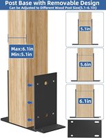 Support d'ancrage en bois robuste pour poteaux, base de support en béton réglable pour les balustrades de terrasse, les clôtures, les travaux de construction