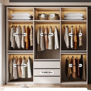 Armoire moderne et pratique en <span class=keywords><strong>OSB</strong></span> avec portes sectionnelles à charnières pour chambre à coucher, produit fini, rangement spacieux pour usage domestique - Product Image 6