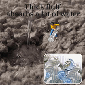 Alfombra de Baño Rectangular de Microfibra Absorbente Antideslizante Estilo Minimalista Color Marrón Crema - Product Image 3