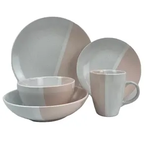 Africa style multi glaze dinner set nordic pottery serving plate dishes wholesale porcelain luxury rustic dinnerware set