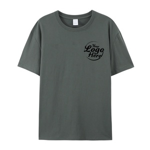 T-shirt en coton tricoté uni pour homme, coupe ample et respirante, personnalisable, grande taille, impression numérique - Product Image 1