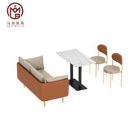Table de café en marbre blanc au design moderne personnalisé ensemble de chaises banquettes de canapé commerciales pour hôtels cafés restaurant