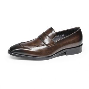 Chaussures habillées en cuir véritable pour hommes, à enfiler, pour mariage et usage quotidien, style haut de gamme, antidérapantes et respirantes - Product Image 6