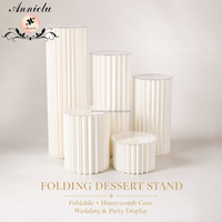 Support de table rond pliable en papier plissé ANNIELU pour centre de table de mariage, décoration de fête, anniversaire