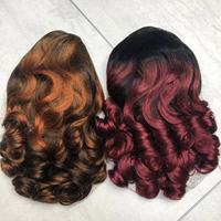 Perruques en cheveux humains vierges vietnamiens 13x4 en dentelle bouclée rebondissante, double trame, sans colle, densité 250%, coiffures bouclées Fumi