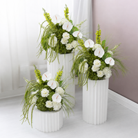 Arrangement de fleurs artificielles Anthurium Rose Hortensia pour centre de table de mariage, décoration florale événementielle, vente en gros