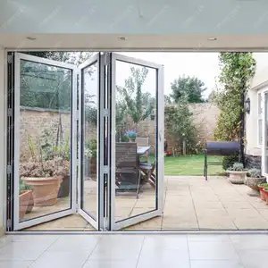 Sunnysky Hurricane impact design a risparmio energetico bifold esterno in alluminio vetro pieghevole porte per patio porta a fisarmonica