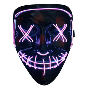 Mặt Nạ Led Đen V Cho Halloween 10 Màu Trong Kho Giá Xuất Xưởng Mặt Nạ Trang Điểm Dây El - Product Image 2