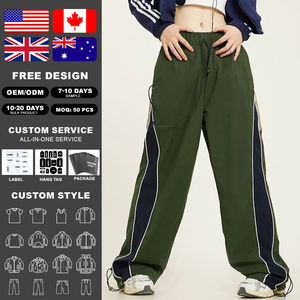 KingSen Unisex Contrast Paneled Sweatpants <b>Drawstring</b> Elastic Waist Casual <b>Trousers</b> Color Block Loose Straight Leg Track Pants - Product Image 2