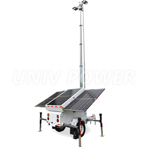 รถพ่วงไฟฟ้าโซลาร์เซลล์เคลื่อนที่ UST-900 พร้อมเครื่องกำเนิดไฟฟ้า 600W LED UST900 โครงพับได้สำหรับการขนส่งที่สะดวก แผงโซลาร์เซลล์ 3 แผง - Product Image 3