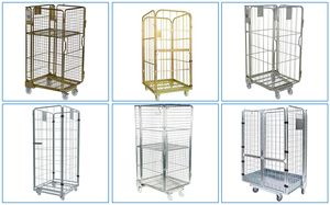 पेशेवर भंडारण और कार्गो उपकरण के लिए अनुकूलित भारी शुल्क तार रोल ट्रॉली पिंजरे बड़े फोल्डेबल डिजाइन - Product Image 5