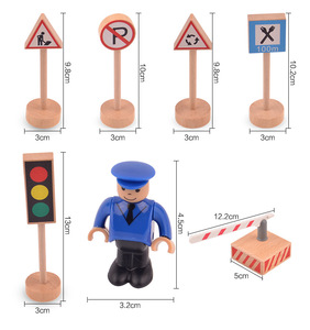 Jeu éducatif Montessori <span class=keywords><strong>de</strong></span> <span class=keywords><strong>signalisation</strong></span> <span class=keywords><strong>routière</strong></span> en bois pour enfants, 16 pièces, jeu <span class=keywords><strong>de</strong></span> sécurité <span class=keywords><strong>routière</strong></span> pour enfants - Product Image 4