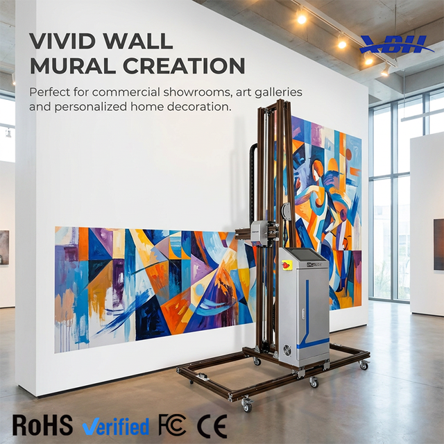 High Definition 3D Automatic UV Art Wall Vertical Printing Machine Mural Wall Pen Printer TX800 Head Direct to Wall Painting