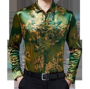 <span class=keywords><strong>Chemise</strong></span> décontractée à manches longues à col rabattu, imprimé, nouvelle collection printemps-automne, <span class=keywords><strong>velours</strong></span> doré, <span class=keywords><strong>chemise</strong></span> décontractée pour <span class=keywords><strong>homme</strong></span>, bonne qualité - Product Image 3