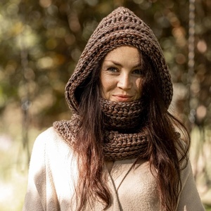 Hot Sale Knit Hooded Scarf <strong>for</strong> Women Balaclava Hood with Neck Gaiter Knit Warm Winter <strong>Snood</strong> <strong>for</strong> Women <strong>Men</strong> Outdoor Sports - Product Image 5