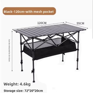 <span class=keywords><strong>Table</strong></span> pliante portable de <span class=keywords><strong>camping</strong></span> en aluminium réglable en hauteur, à roulettes, pour la vente à chaud - Product Image 3