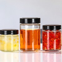 Botol Penyimpanan Acar Kaca Transparan Kecil Berpenutup Tinggi, Bulat, Food Grade, Kemasan Kotak Kapasitas Besar, Segel Kedap Udara, Custom