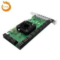ZhenLoong SATA Tarjeta de expansión 24 puertos SATA 3,0 Conector a PCI-E X16 PCIe 6Gbps Adaptador para IPFS 24 Tarjeta de expansión de disco duro