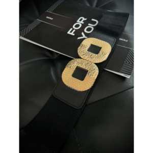 Ceinture élastique pour femme Fiori avec boucle à cadre doré, ceinture décontractée en tissu polyester pour un usage quotidien - Product Image 3