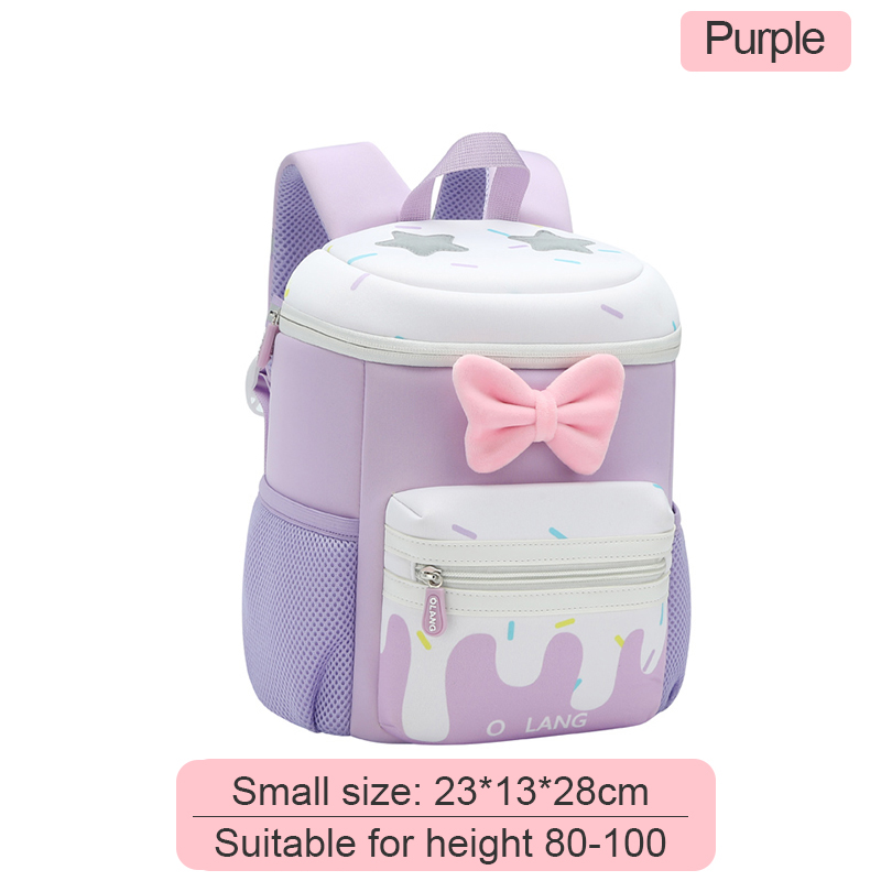 6083 bow childrens bucket bag purple small