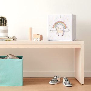 Hiện Đại Tùy Chỉnh Vuông Lưu Trữ Hộp Vải Oxford Vải Có Thể Gập Lại Đồ Chơi Quần Áo Lưu Trữ Nhôm Melamine Nhắm Mục tiêu Hộp Lưu Trữ Thùng - Product Image 5