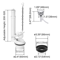 Kit de réparation de toilettes à montage supérieur JIELIN - Composants durables, résistants à la corrosion, à chasse d'eau unique, réglables, économiseurs d'eau, écologiques et faciles à installer