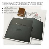 Créations personnalisées, lot de 100 cartes de vœux élégantes 4x6, boîte en vrac, lot de 100 cartes de remerciement avec enveloppes et autocollants