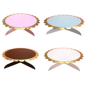 TS party one tier paper cake stand single layer dessert cup gift display golden stand plates for party favor