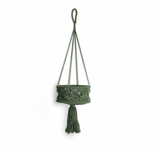 Handmade Bohemian Cotton <b>Hanging</b> Plant <b>Basket</b> Round Macrame Plant Holder Decorative Floral Planter Rajasthan for Home <b>Garden</b> - Product Image 1