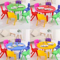 Ensemble d'école meubles en plastique enfants table ronde et chaises jouer à des jeux ajuster la hauteur table et chaises maternelle ensembles de meubles
