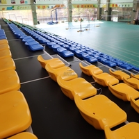 Grillades télescopiques mobiles dossier bas en plastique siège de stade activité intérieure sports repos chaise gym gradin