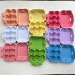 Boîte à œufs en pulpe de bois personnalisée, couleur personnalisée, 6 pièces, anti-collision, résistante à la pression, avec couvercle en bande, moulage en pulpe de bois, rectangulaire - Product Image 6