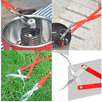 Pince à ciseaux extra longue en aluminium pour le camping, pince à barbecue légère et robuste à long manche, durable, ne rouille jamais