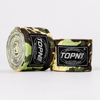 Bandages de boxe en polyester et coton de couleur unie, 2,5 m, élastiques, largeur 5 cm, bandage de poignet Muay Thai, entraînement MMA, unisexe, OEM TOPN