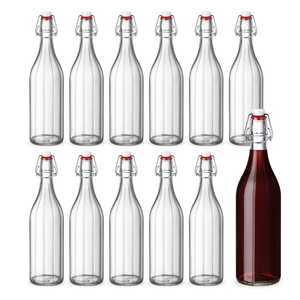 Bottiglie di vetro da 1 litro con chiusura a pressione per uso domestico - Product Image 6