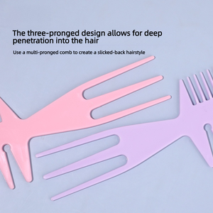 Peigne démêlant multifonctionnel 3-en-1 en plastique à dents larges pour cheveux bouclés, idéal pour salon et usage domestique - Product Image 4