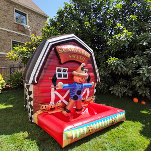 Juegos de Carnaval inflables de nuevo diseño Halloween Scaredcrow <span class=keywords><strong>Smash</strong></span> con Velcro Sticky Ball Game para niños y adultos - Product Image 2