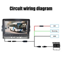 Monitor LCD de 7 Pulgadas para Autobús, Sistema de Detección de Punto Ciego para Vehículo, Cámara de Reversa de 360 Grados y Cámara para Bebés, Video de Seguridad AHD 1080P