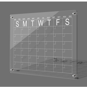 Tableau blanc magnétique en acrylique pour réfrigérateur, calendrier de congélateur, avec marqueur, effaceur et support – Vente en gros - Product Image 1