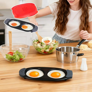 <span class=keywords><strong>Cuiseur</strong></span> à œufs durs pour <span class=keywords><strong>micro</strong></span>-ondes avec deux compartiments, mini-appareil antiadhésif pour omelettes, chauffe rapide, petit-déjeuner portable - Product Image 3