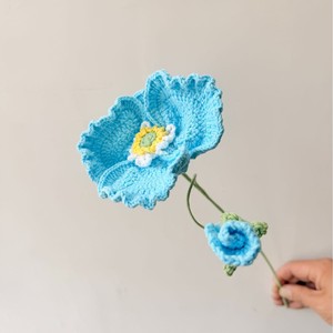 Flores de amapola tejidas a mano Kexiang, ramo artificial de poliéster, decoración de escritorio, regalo de cumpleaños para amigos - Product Image 4