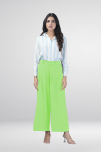 Pantalon palazzo en coton premium taille haute pour femmes |   Bas confortables et amples pour le bureau, les occasions décontractées, le quotidien et le yoga - Product Image 4