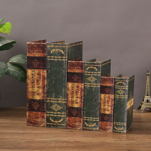 Accesorios de papel para sala de estar, estudio, dormitorio, modelo, decoraciones de habitación, caja de almacenamiento de <span class=keywords><strong>libros</strong></span> de simulación americana Retro moderna - Product Image 2