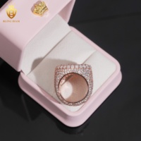 Prix de gros Full Iced Out VVS Moissanite Ring Men Diamond Round Cut 10.1ct Ring Circle Ring
