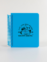 Carnet à spirales personnalisé avec impression de chat et de chien en dessin animé, couverture rigide, 100 feuilles de papier, journal coloré pour enfants, papeterie pour étudiants, bloc-notes
