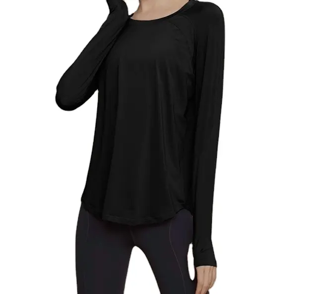 Nueva blusa deportiva de malla de manga larga de secado rápido, Camiseta ajustada de manga larga para Yoga y Fitness, camisetas