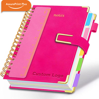 Carnet de planification d'affaires B5 multicolore à spirale, couverture rigide en PU, avec boucle magnétique, intercalaires et papier épais