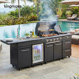 ชุดเฟอร์นิเจอร์ครัวกลางแจ้งสแตนเลสกันน้ำสำหรับสวนและลานบ้าน ขายส่งชุดครัวบาร์บีคิวสำหรับรีสอร์ทและวิลล่า - Product Image 2