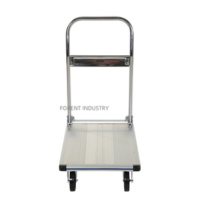 Einarmiger Aluminium-Klappwagen mit 180 kg Tragkraft, 350 kg Kapazität, 4 Zoll Nicht-Markierende Polyurethan-Rollen, Handwagen - Product Image 4